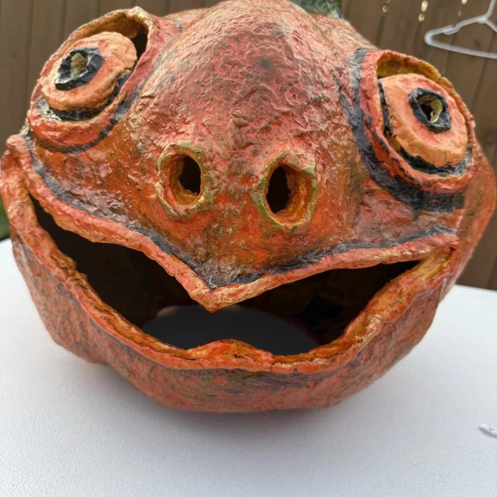 Large Halloween Paper Mache Pulp Jack O Lantern‎ Extra Large